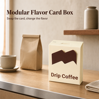 Boîte à cartes pliable personnalisée avec fente découpée en forme de montagne pour cartes de saveurs interchangeables
