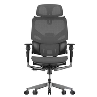 Chaise de bureau pivotante ergonomique moderne en aluminium à dossier haut en maille avec accoudoirs et repose-pieds réglables pour le bureau à domicile