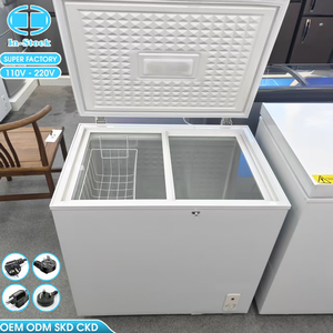 Congelador Horizontal de Gran Capacidad de 200L con Apertura Superior y Cerradura de Seguridad, Congelador Doméstico Profundo con Puerta Corredera de Vidrio y Cesta de Alambre, OEM/ODM - Product Image 1