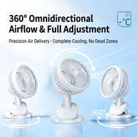 Ventilateur de bureau multifonctionnel 4 en 1, mini ventilateur USB Type C à clipser, ventilateur portable suspendu avec minuterie 1H 2H 4H 8H, ventilateur personnel silencieux pour chambre à coucher