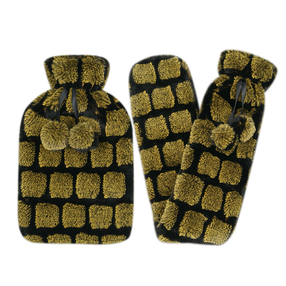 leak proof rubber hot water bottle 2l with soft plush cover