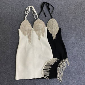 Personnalisé de haute qualité dames robes de bal élégant contraste maille paillettes diamant décoration dentelle fête robe de soirée pour les femmes - Product Image 2