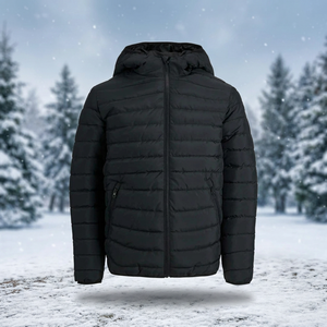 Blouson matelassé en toile bleue personnalisé pour homme, le plus demandé en 2024, col montant, imperméable, respirant, disponible en gros pour l'hiver - Product Image 3