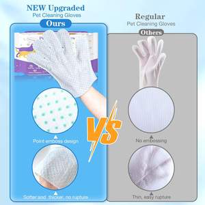 Gants de toilettage jetables pour chiens et chats, lingettes humides pour le bain et le nettoyage des animaux de compagnie - Product Image 4