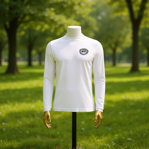 Yetta <b>Men's</b> 100% Organic Cotton <b>Long</b> <b>Sleeve</b> Crew Neck <b>T</b>-<b>Shirt</b> With Embroidered Logo Solid Design Comfortable Casual Wear Regular - Product Image 2