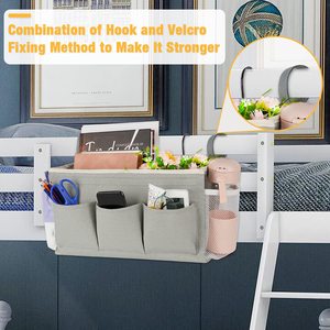 <strong>Bedside</strong> <strong>Caddy</strong> <strong>Bedside</strong> Organizer <strong>Bedside</strong> Storage <strong>Caddy</strong> with Fixed Straps and Water Bottle Holder for Home - Product Image 2