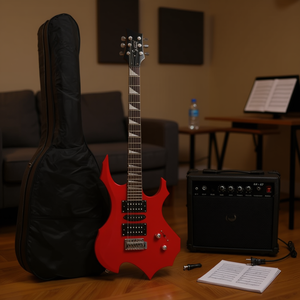 Guitarra Eléctrica Glarry con Forma de Llama, 20W, Pastillas HSH, Cuerpo de Palisandro, para Principiantes - Product Image 2