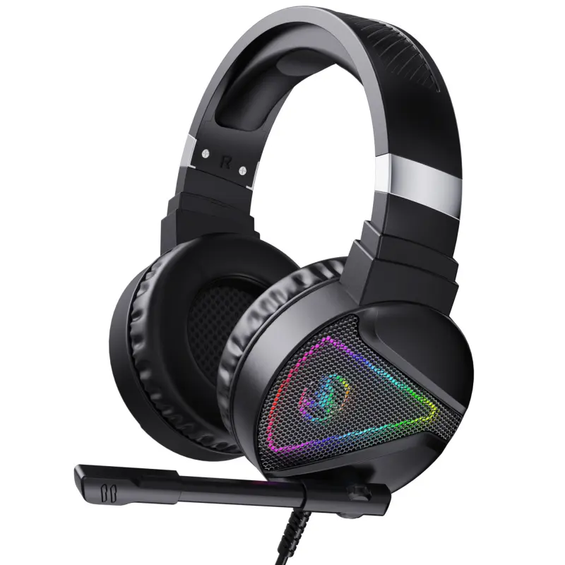 F16 Wired USB Gaming Headset com RGB Iluminado Microfone 7.1 Multicolor Light para PC para DJs e jogadores no PS4 PS3