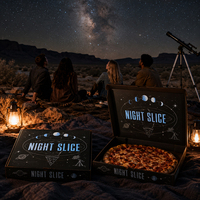 Caja de Pizza de Cartón Corrugado Desechable, Ecológica, Impresa a Medida, para Llevar Fideos y Pizza