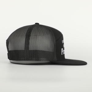 Casquette de sport structurée en coton noir à 7 panneaux de haute qualité avec logo personnalisé brodé et motif lettre courant - Product Image 4