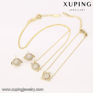 62257 xuping <span class=keywords><strong>gioielli</strong></span> di moda 2020 vendita calda 14k placcato oro della <span class=keywords><strong>ragazza</strong></span> bella regali di pesce insieme dei monili - Product Image 4