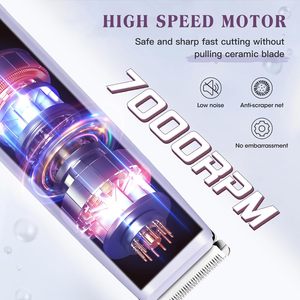 IPX6 Waterproof Rechargeable Body Facial Hair Trimmer 2-in-1 Women's Electric Shaver Dual Head Bikini Trimmer for Household Car - Product Image 3