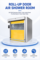 Porte enroulable en acier thermolaqué, douche d'air industrielle avec filtre ULPA pour salle blanche de transformation alimentaire, certifiée CE ISO