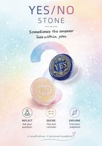 <span class=keywords><strong>Pierre</strong></span> de décision en cristal naturel de 25 mm, double face gravée (Oui/Non), <span class=keywords><strong>pierre</strong></span> anti-stress ronde pour la réflexion, cadeau astrologique - Product Image 4