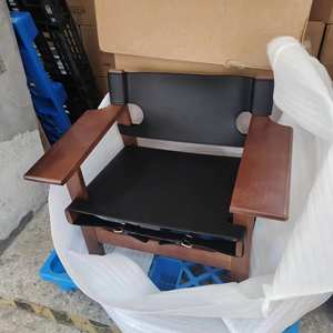 Sillón Reclinable de Diseño Escandinavo con Estructura de Madera Eterna y Tapicería de Cuero Sintético para Apartamento, Hotel, Hogar, Bar, Sala de Estar, Comedor, Dormitorio - Product Image 1