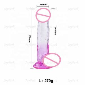 JoyPark - Consoladores de Cristal Súper Realistas de <span class=keywords><strong>8</strong></span> Pulgadas, Transparentes, de TPE, con Doble Degradado de Color, Libres de Ftalatos, No Tóxicos, Impermeables y Resistentes - Product Image 6