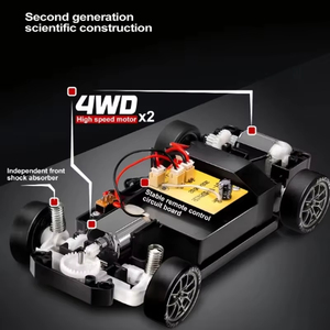 <span class=keywords><strong>Voiture</strong></span> RC semi-propulsive S814 24, haute vitesse 20 <span class=keywords><strong>km</strong></span>/<span class=keywords><strong>h</strong></span>, avec lumières LED, pneus de drift et barrière routière, jouet pour enfants et adultes - Product Image 5