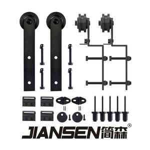 Hochleistungs-Innenausstattung im modernen Stil Robuste Scheunentore Schienen hängende Schieber Einspurige Schiebetüren Hardware-Systeme Kits - Product Image 3