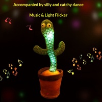 Jouet en peluche Cactus Rouge Cyber Dansant, Chantant et Torsadant, Rembourré en Coton PP, 31-50cm, Lumières LED, Interactif, Musical, Électronique, pour Fête