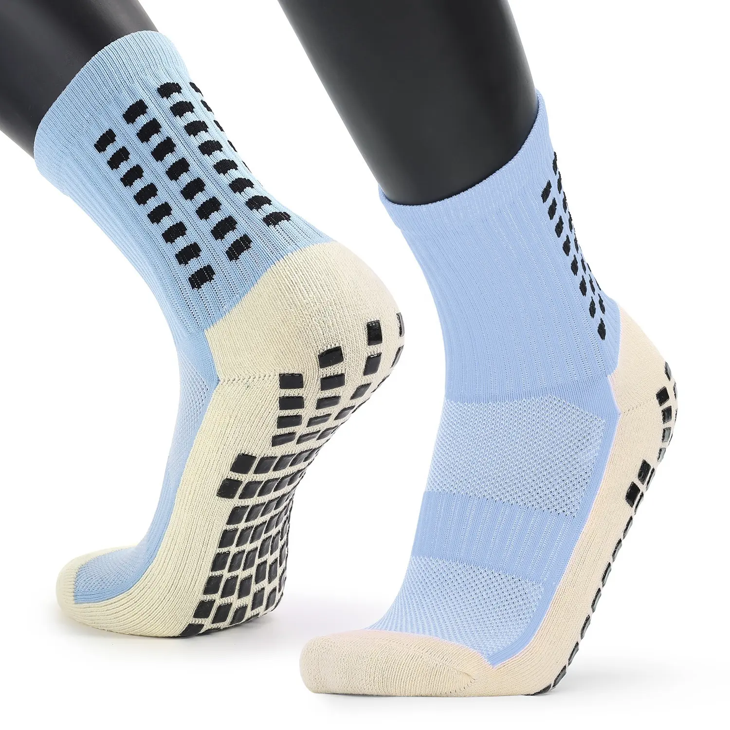 Prodotti ad alta richiesta calzini sportivi da uomo a tubo medio con calzini da calcio in gomma antiscivolo