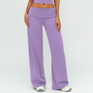 Pantalon large décontracté pour femme, taille haute, pliable, vêtements de sport, leggings pour femme - Vente en gros OEM & ODM personnalisée - Product Image 6