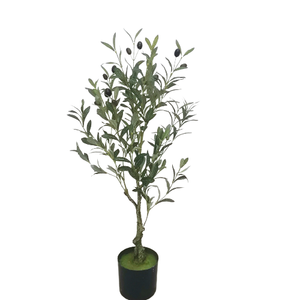 Dayanıklı çevre dostu paskalya noel yapay zeytin kapalı ev dekor için bonzai ağacı plastik saksı - Product Image 3