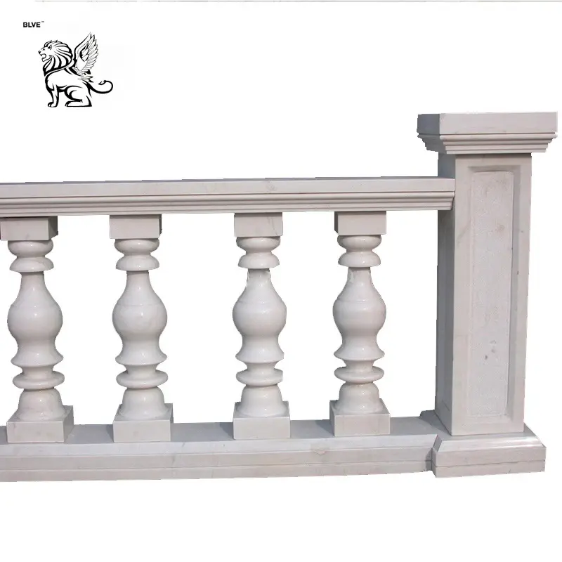 BLVE pierre naturelle Style européen marbre escalier garde-corps conceptions balustre décoration extérieure marbre main courante MSHG-23