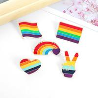 Épingles à drapeau arc-en-ciel LGBT Creative Heart Yeh Finger Enamel Pin Clothes Bag Lapel Gay Lesbian Pride Icon Badge Brooch Unisex Jewelry