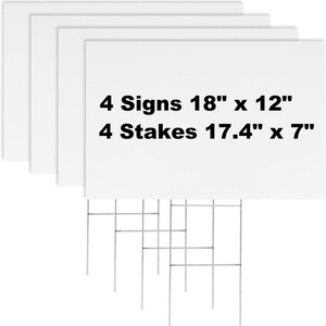 White Corrugated Plastic Yard <b>Sign</b> for Outdoor Use for Yard Sale Birthday Party <b>Garage</b> Sale Decorations Cut PP Includes Arrow - Product Image 6