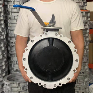 Vanne papillon à bride simple/double DN300, plaque en fonte manuelle pour structure de porte anti-poussière de broyeur à billes pour centrale à ciment - Product Image 4