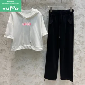 Droma 2024 wholesale high quality famous logo luxury inspired clothes summer pant sets women 2 piece outfits