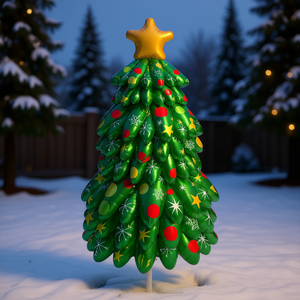 Ballon Arbre de Noël Gonflable 130cm pour Fêtes, Décoration Extérieure de Jardin, Modèle 50202 - Product Image 2