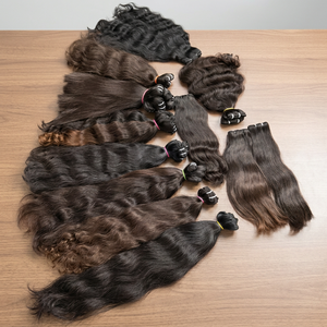 Paquets de cheveux humains bruts ondulés naturels vierges non traités en gros 12A grade cuticule aligné vendeur d'extensions de cheveux indiens bruts - Product Image 4