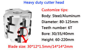 DH Woodworking <b>Tool</b> Light <b>Duty</b> <b>Heavy</b> <b>Duty</b> Cutter Head Factory Price Wood Cutting Planing Spiral Cutter Head - Product Image 4