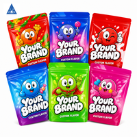 Pochette colorée en gros avec fermeture éclair pour bonbons, friandises, sucettes pour enfants, présentoir de vente au détail, sac personnalisé avec impression de saveur