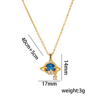 SMing 18K Plaqué Or Zircon Planète Étoile En Acier Inoxydable Collier Pendentif Bijoux De Mode Chaîne pour Femmes