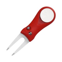 Outil de réparation de divots en acier et plastique avec marqueur de balle pour le golf - Fourche de réparation durable, écologique et portable