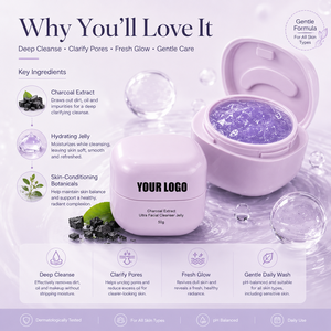 Nettoyant <span class=keywords><strong>Visage</strong></span> Ultra Doux à l'Extrait de Charbon Personnalisable avec Logo, Gelée 50g, Rafraîchissant, Nettoyage en Profondeur, Léger, Éclat Frais - Product Image 3