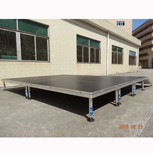 Escenario Portátil Ligero de Altura Ajustable para Conciertos y Actuaciones, Fácil de Montar, Superficie Antideslizante, Aluminio - Product Image 5