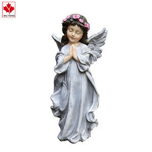 Statuetta in Resina Fatta a Mano di Angelo Bambina che Preghia, Ornamento da Giardino per Decorazione Casa - Product Image 5