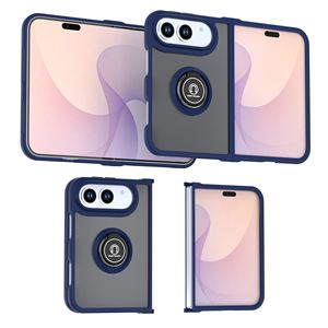 Matte Ring Case for iPhone Duo Foldable Kickstand Stable Bracket <b>Holder</b> Shockproof Protective Rugged Luxury Mobile Back Cover - Product Image 1