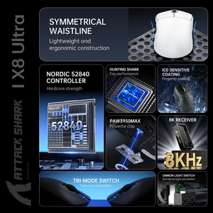 Attack Shark X8 SE PRO PLUS ULTRA 8K Drahtlose Tri-Mode-programmier bare leichte 26.000 Dpi-Gaming-Maus - Product Image 2