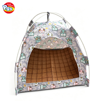 Tente pour chat de compagnie en gros d'usine, maison pour animaux résistante à l'eau, pliable, en nylon Oxford, tapis rafraîchissant lavable, boîte avec plateau en plastique, OEM ODM