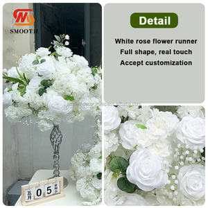 ชุดดอกกุหลาบสีขาวประดิษฐ์จากผ้าไหมเนื้อนุ่ม ขนาด 80 ซม. สำหรับตกแต่งโต๊ะงานแต่งงาน - Product Image 2