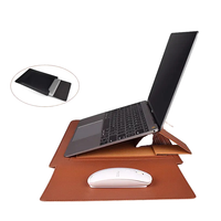 Housse d'ordinateur portable imperméable en cuir PU, sacoche de transport avec support pour professionnels