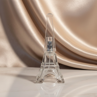 Vente directe d'usine, flacon de parfum de 50 ml avec bouchon à vis, flacon de recharge en verre transparent en forme de tour Eiffel, vaporisateur de liquide cosmétique