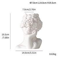 Vase en céramique de Style nordique créatif fleur insérer porte-stylo maison décoratif doux objets fille fleur tête poterie et émail