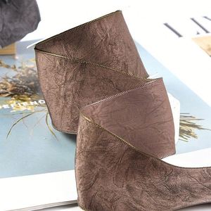 Nouveauté Ruban en Faux Suédine Texturé Luxueux de 2,5 cm pour Emballage de Boîte Cadeau Premium 10 Yards/rouleau - Product Image 5