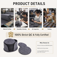 Sous-verres en feutre personnalisés avec logo, lot de 10 ou 12 pièces, pour tasses à café, vente en gros, avec design imprimé sur mesure pour la protection
