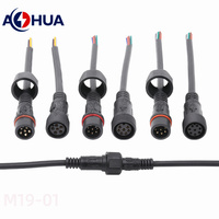 Connecteur pour câble d'alimentation 2 broches M19 pré-fil mâle femelle connecteur plastique 2 ~ 8 broches IP65 connecteur LED